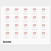 Elegant Fucia Roze en Ivoor Roos Bruiloft Ronde Sticker (Vel)
