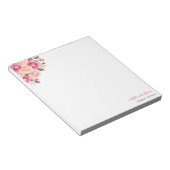 Elegant Fucia Roze en Ivoor Roos Custom Notitieblok (Schuin)