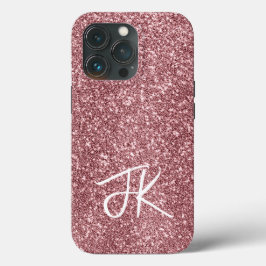 Elegant Full Pink Glitter Custom monogrammed Case-Mate iPhone Case