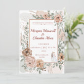 Elegant Full Wilde Waterverf Kaart (Staand voorkant)