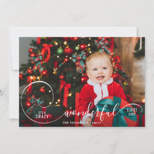 Elegant Fun Crazy Wonderful Foto Feestdagenkaart
