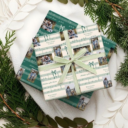 Elegant Fun Fa La Bow  Muziek Fotocollage Inpakpapier Vel