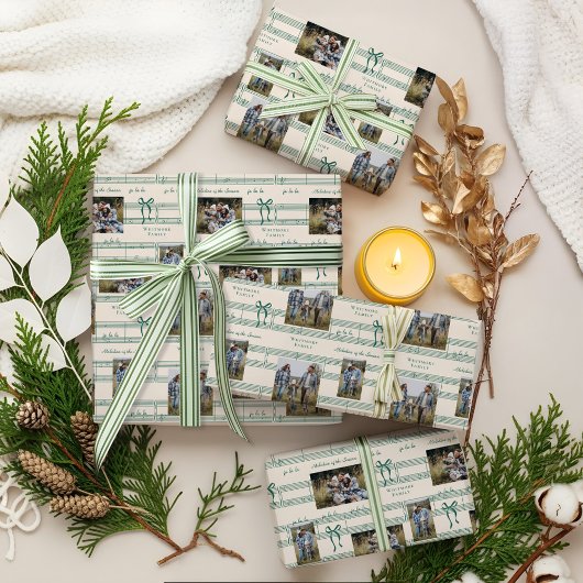 Elegant Fun Fa La Bow  Muziek Fotocollage Inpakpapier Vel