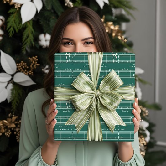 Elegant Fun Fa La Bow muziek gepersonaliseerd Inpakpapier Vel