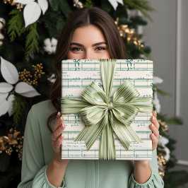 Elegant Fun Fa La Bow  muziek gepersonaliseerd Inpakpapier Vel