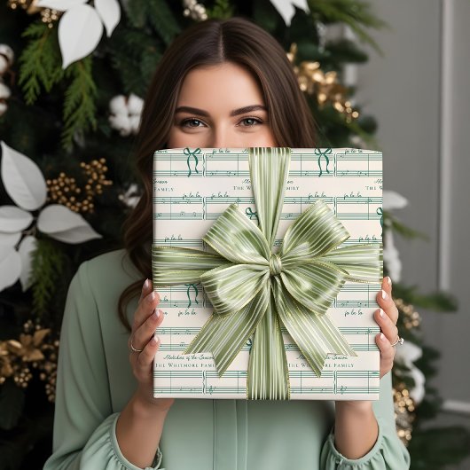 Elegant Fun Fa La Bow  muziek gepersonaliseerd Inpakpapier Vel