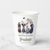 Elegant Fun Graduate Tossed Cap Class of 2026  Papieren Bekers (Achterkant)