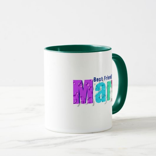 Elegant Fun Kleurrijke "Mary" op Water Drops, Blau Mok (Voorkant rechts)