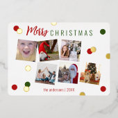 Elegant Fun Merry kerst Aangepaste foto Folie Feestdagenkaart (Voorkant)