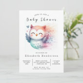 Elegant Fun Owl Baby shower Kaart (Staand voorkant)