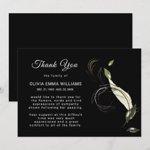 Elegant Funeral Black Gold Hartelijk dank! Bedankkaart