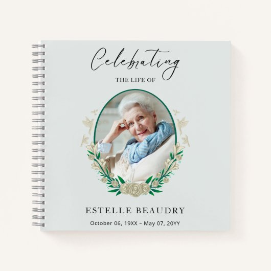 Elegant Funeral Celebration of life Guest Book Notitieboek (Voorkant)