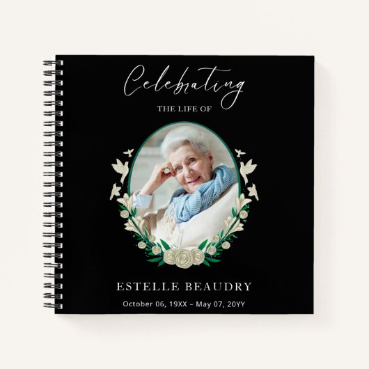 Elegant Funeral Celebration of life Guest Book Notitieboek (Voorkant)