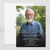 Elegant Funeral Celebration of Life Photo Kaart (Voorkant / Achterkant)