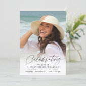 Elegant Funeral Celebration of Life Photo Memorial Kaart (Staand voorkant)