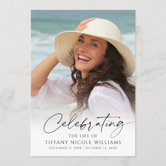 Elegant Funeral Celebration of Life Photo Script Programmakaart (Voorkant)