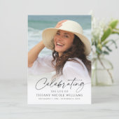 Elegant Funeral Celebration of Life Photo Script Programmakaart (Staand voorkant)