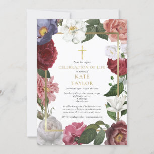 Elegant Funeral Celebration of Life Roos Floral Kaart