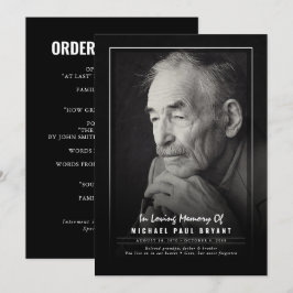 Elegant Funeral Ceremony Programs with Photo Programmakaart