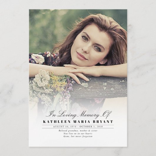 Elegant Funeral Ceremony Programs with Photo Programmakaart (Voorkant)