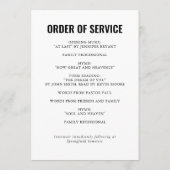 Elegant Funeral Ceremony Programs with Photo Programmakaart (Achterkant)