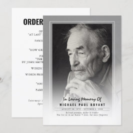 Elegant Funeral Ceremony Programs with Photo Programmakaart