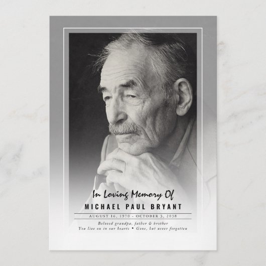 Elegant Funeral Ceremony Programs with Photo Programmakaart (Voorkant)