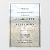 Elegant Funeral | Foto van Chic Memorial Service Raamsticker (Vel)