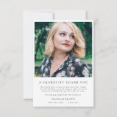 Elegant Funeral | Foto van Heartfelt Modern Bedankkaart (Voorkant)