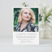 Elegant Funeral | Foto van Heartfelt Modern Bedankkaart (Staand voorkant)
