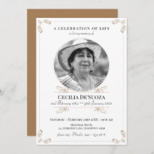 Elegant Funeral Gold White Classic Custom Photo
