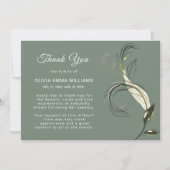 Elegant Funeral Greenery Gold Hartelijk dank Bedankkaart (Voorkant)