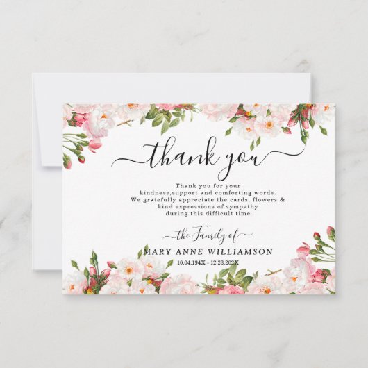 Elegant Funeral Hartelijk dank Bedankkaart (Voorkant)