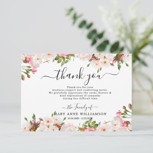 Elegant Funeral Hartelijk dank Bedankkaart (Staand voorkant)