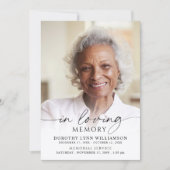 Elegant Funeral In Loving Memory Photo Memorial Kaart (Voorkant)