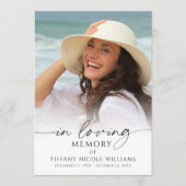 Elegant Funeral In Loving Memory Photo Script Programmakaart (Voorkant)