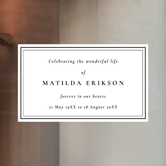 Elegant Funeral | Klassiek bij het liefhebben van Raamsticker