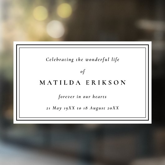 Elegant Funeral | Klassiek bij het liefhebben van  Raamsticker