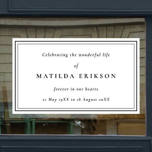 Elegant Funeral | Klassiek bij het liefhebben van  Raamsticker