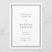 Elegant Funeral | Klassieke dienstregeling Programmakaart (Voorkant)