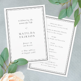 Elegant Funeral | Klassieke dienstregeling Programmakaart