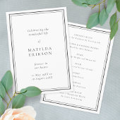 Elegant Funeral | Klassieke dienstregeling Programmakaart