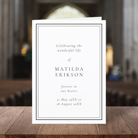 Elegant Funeral | Klassieke servicevolgorde genege Programma