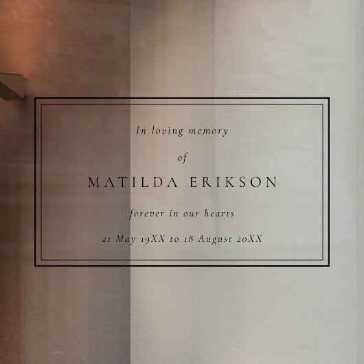 Elegant Funeral | Klassieke viering van leven Raamsticker