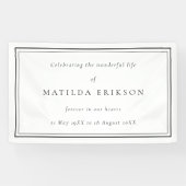 Elegant Funeral | Klassieke viering van leven Spandoek (Horizontaal)