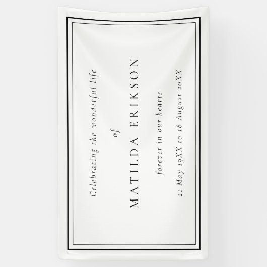 Elegant Funeral | Klassieke viering van leven Spandoek (Verticaal)
