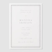 Elegant Funeral | Klassieke viering van leven Vellum Uitnodigingen (Voorkant)