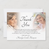 Elegant Funeral Memorial 2 Photos Thank You Bedankkaart (Voorkant)