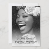 Elegant Funeral Memorial Bedankkaart (Achterkant)