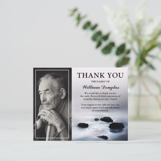 Elegant Funeral Memorial Bedankkaart (Staand voorkant)